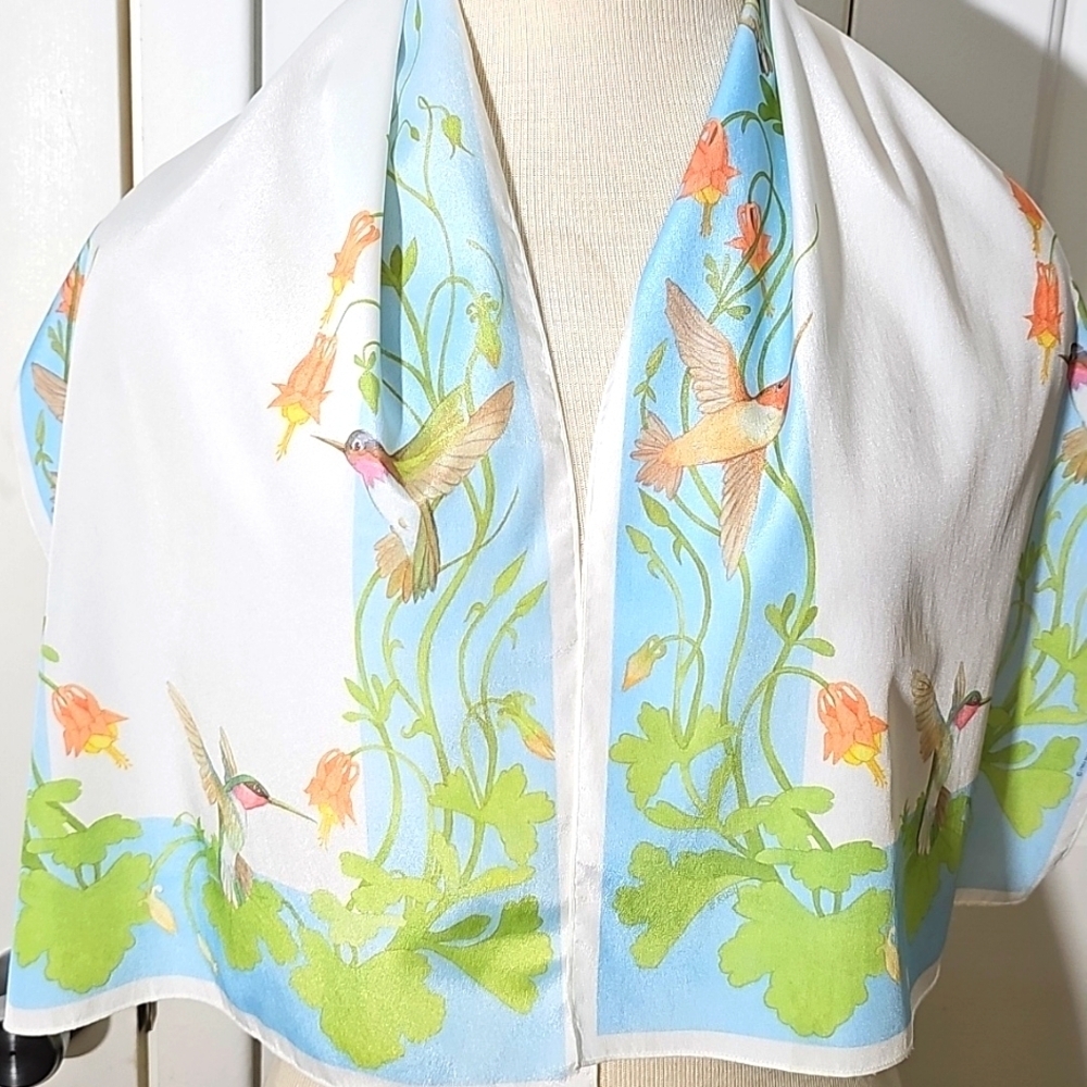 1984 National Wildlife Refuge. Scarf‎ With Birds. 13.5" X 43".